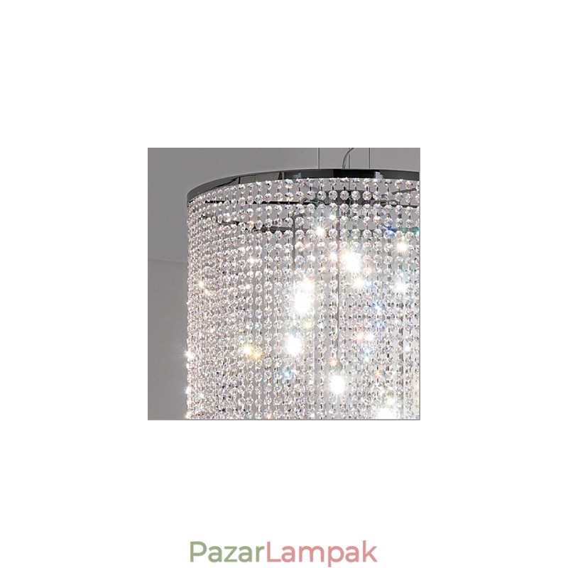 Modern, kortárs kristály fém függőlámpa