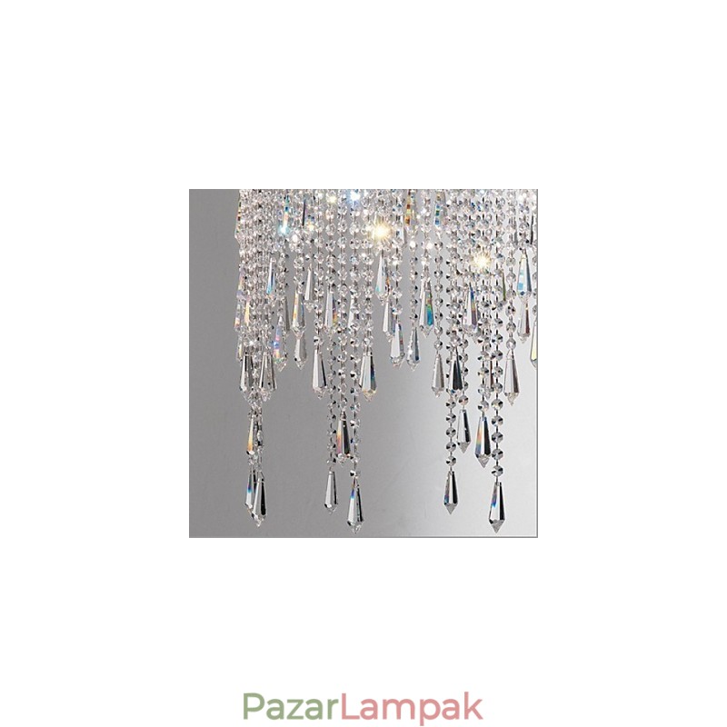 Modern, kortárs kristály fém függőlámpa