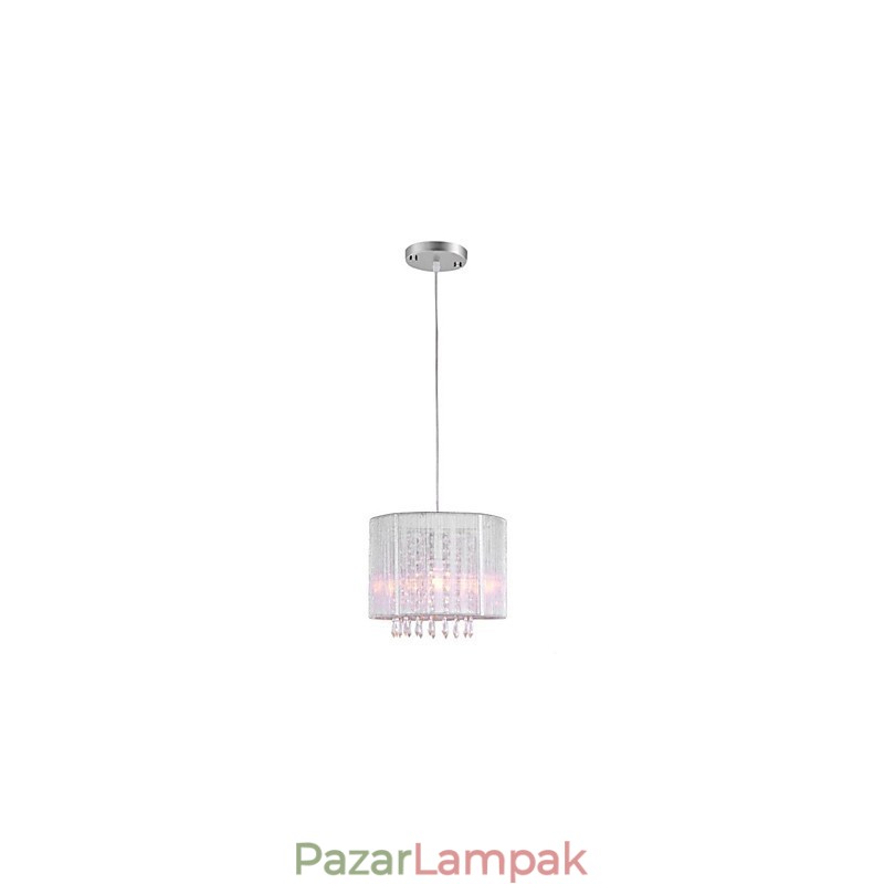 Ezüst szövetből készült kristálycsillár