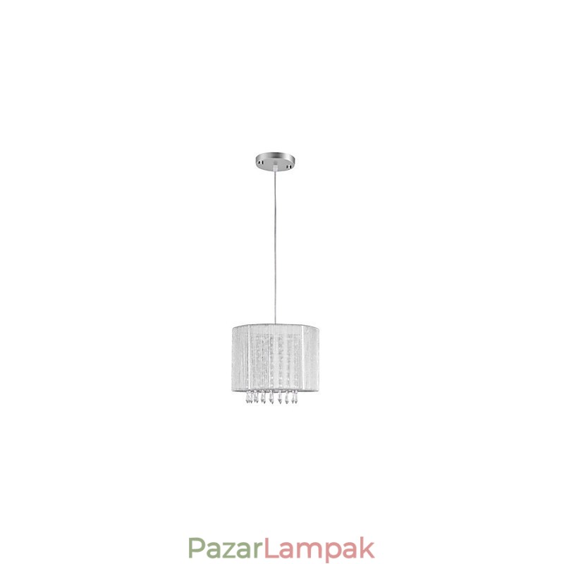Ezüst szövetből készült kristálycsillár