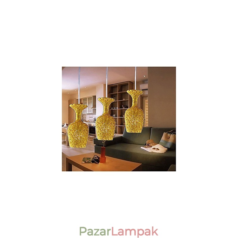 Szőtt alumínium csillár három alma fejlámpával