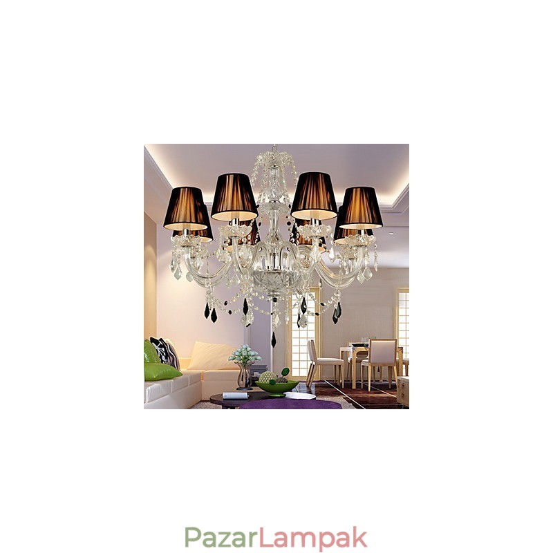 Elegáns kristálycsillár 8 lámpával
