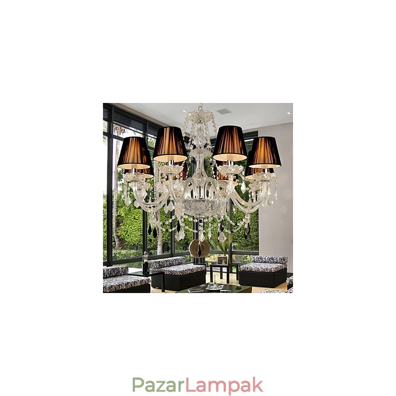 Elegáns kristálycsillár 8 lámpával