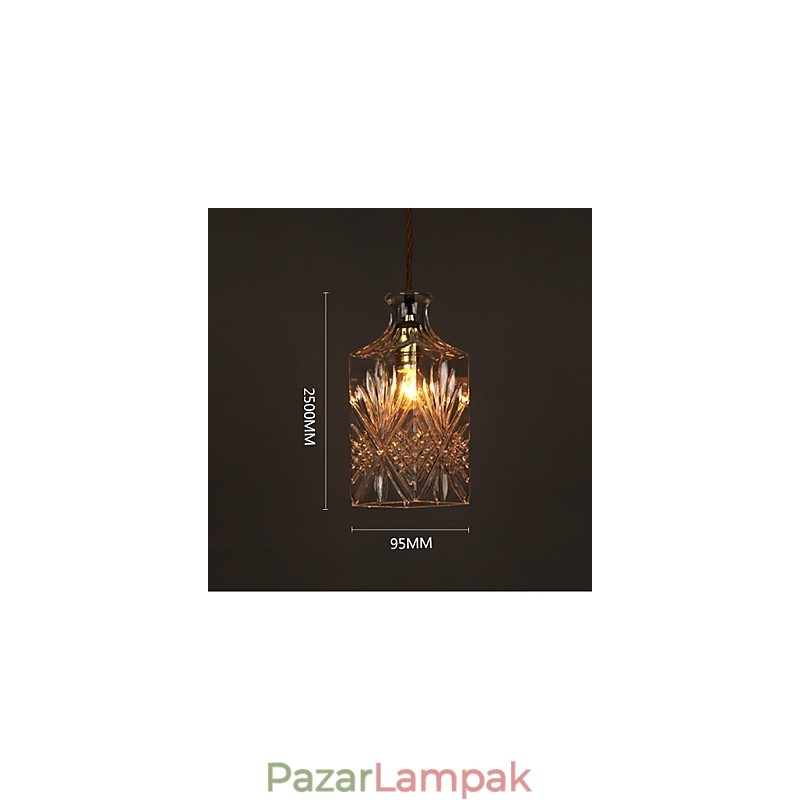 Romantikus palack kreatív faragott művészeti üvegcsillár fényű függőlámpa