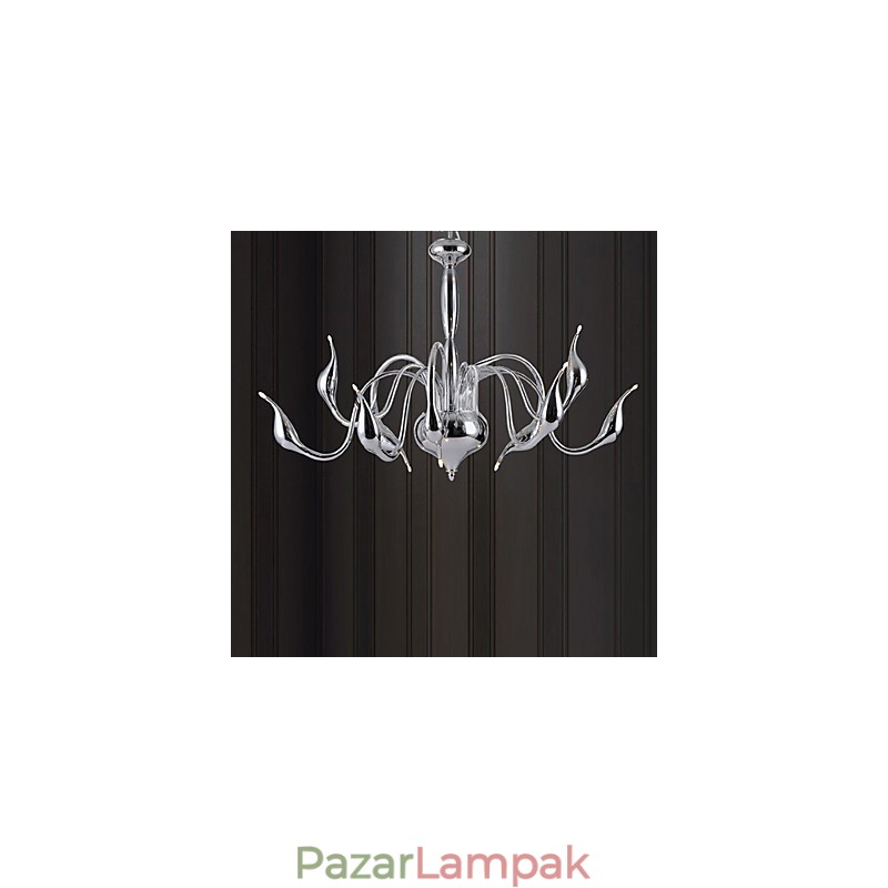 Modern modern galvanizált fém csillár