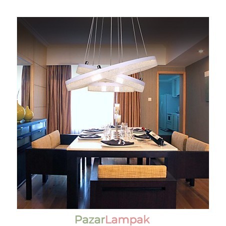 Kristály függőlámpa Modern lámpa három gyűrűvel