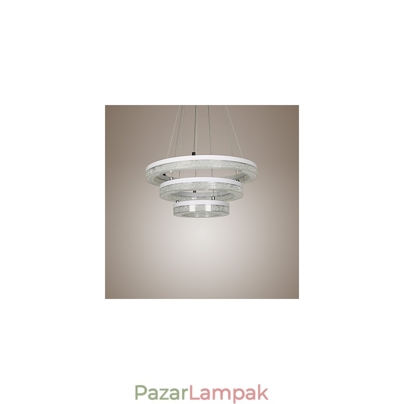 Kristály függőlámpa Modern lámpa három gyűrűvel