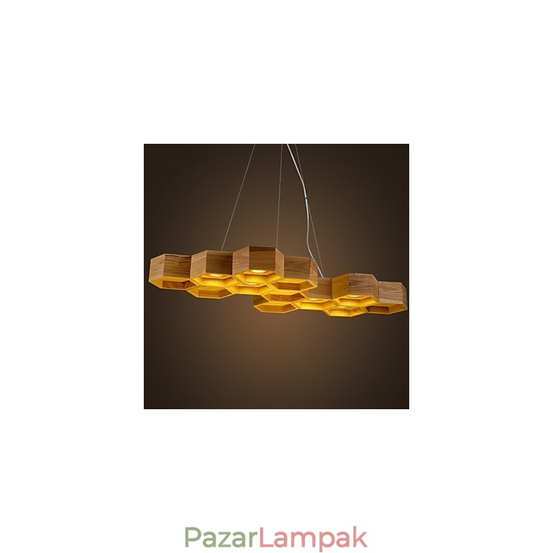 Designer Art Individuality csillár Egyszerű méhsejt fa lámpák